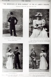 Cenas da importância de ser sério, de Oscar Wilde (1854-1900) no St. James Theatre, de Sketch, 20 de março de 1895